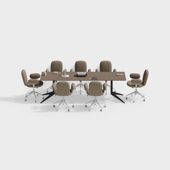 Stylish Conference Table and Chair Set 3D model for Creative Projects
