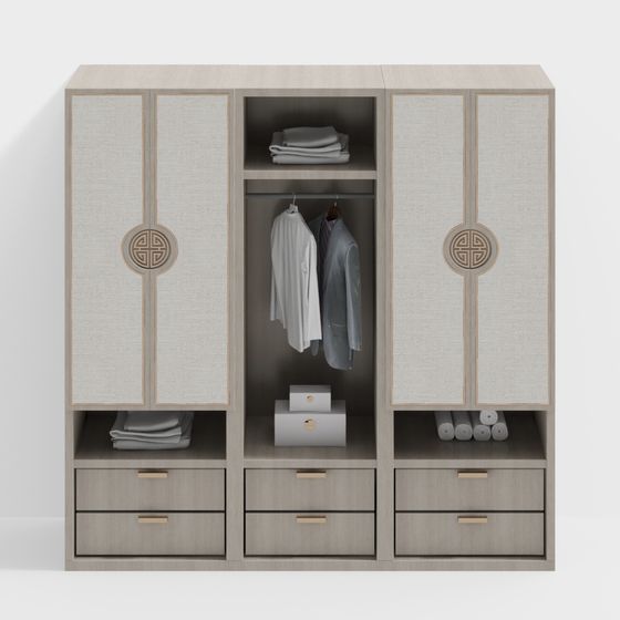 Elegant Wardrobe 3D model for Modern Interiors