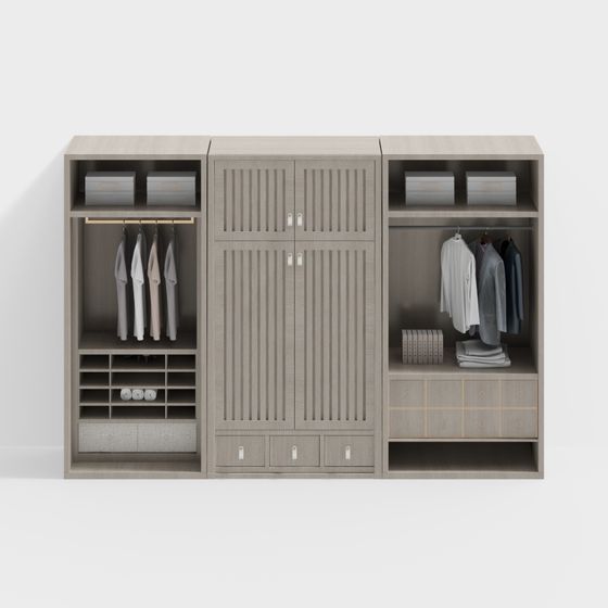 Minimalist Wardrobe 3D Model Design