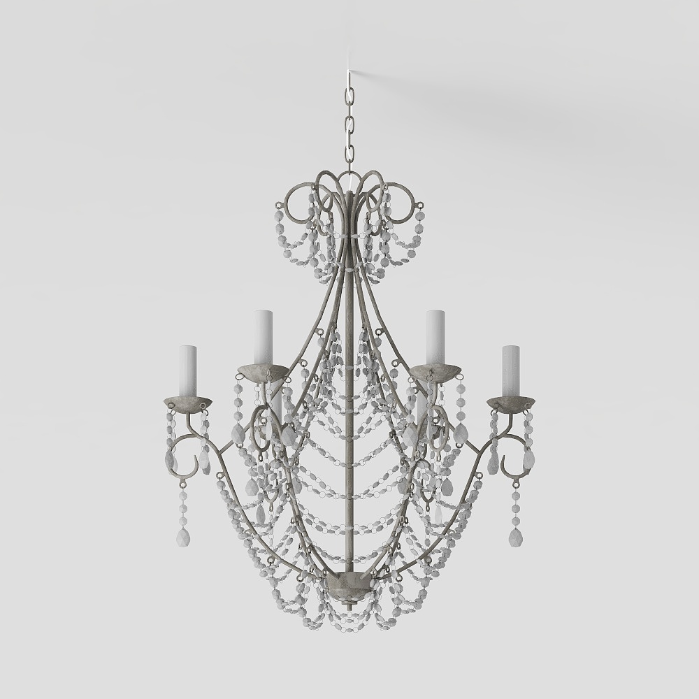 Elegant Vintage Chandelier 3D Model – Classic Crystal Design
