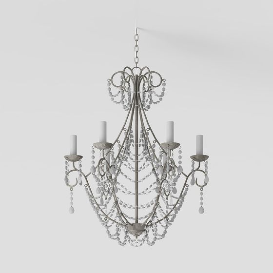 Elegant Vintage Chandelier 3D model