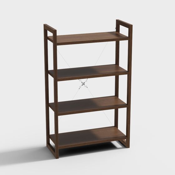 Minimalist Brown Bookshelf 3D model