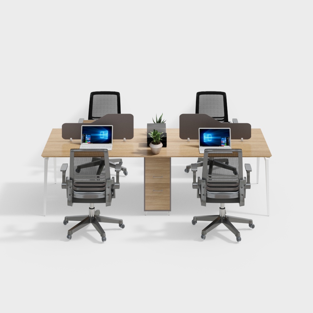 간단한 현대식 사무실 책상과 의자 세트