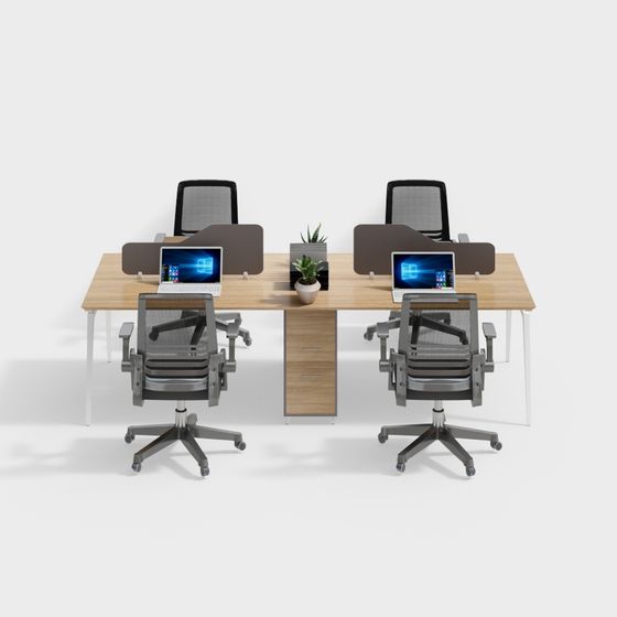 간단한 현대식 사무실 책상과 의자 세트