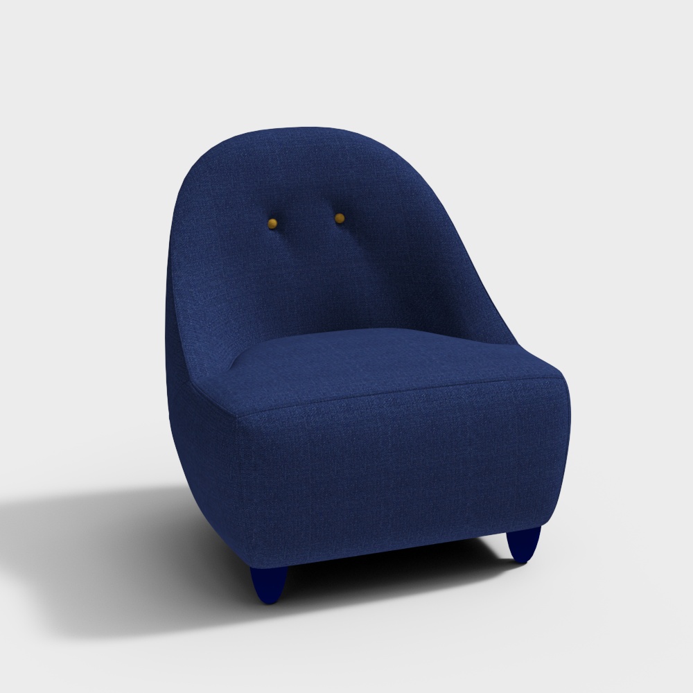 Cozy Corner Armchair 3D Model – Vintage-Modern Seating