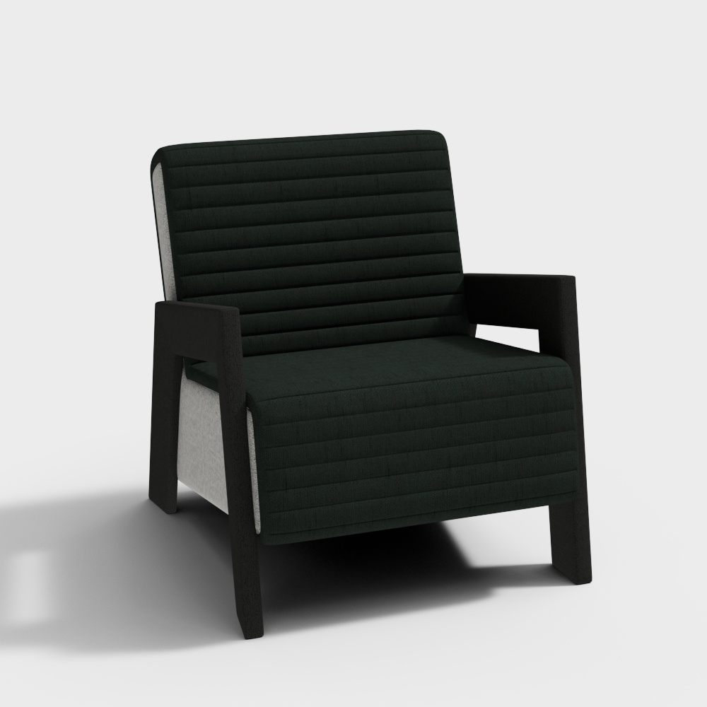 City Corner Armchair 3D Model – Modern Low-Poly Furniture