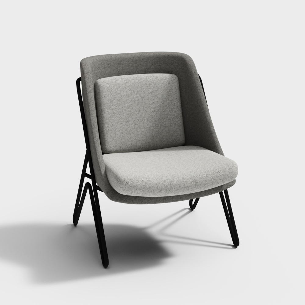 Urban Lounge Chair 3D Model – Modern Low-Poly Seating