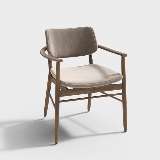 Stylish Cozy Reading Chair 3D model for Interior Spaces