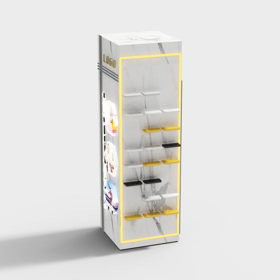 Chic Marble Display Cabinet 3D model for Creative Spaces