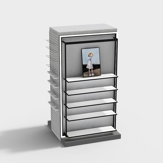 Minimalist Low-Poly Shelf 3D model