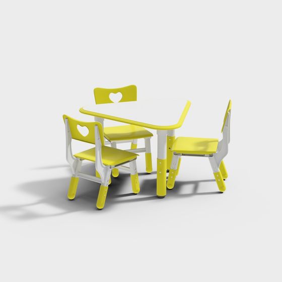 Colorful Kids Table Set 3D model
