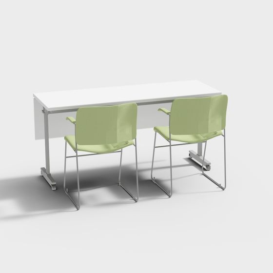 Modern Conference Table and Chairs Set 3D model