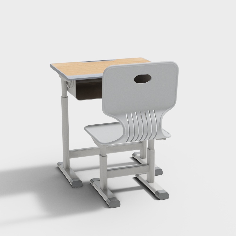 Minimalist Functional Desk and Chair 3D model