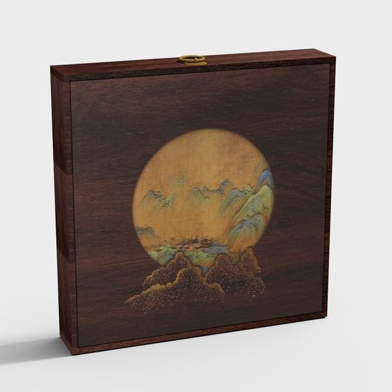 Ancient Charm Wooden Box 3D model