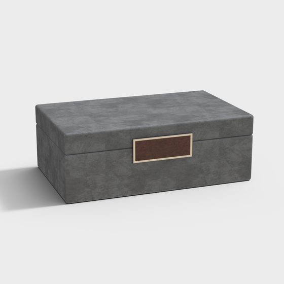 Vintage Leather Storage Box 3D model