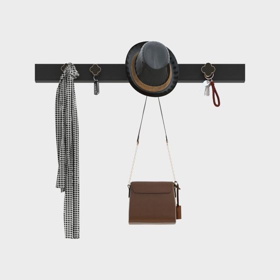 Elegant Wall-Mounted Storage Rack 3D model