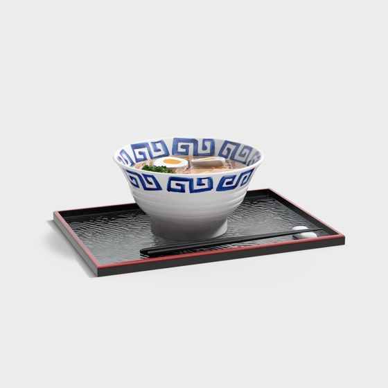 Japanese Ramen Bowl Set 3D model for Creative Projects