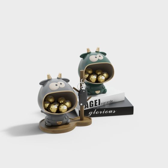 Charming Low-Poly Candy Jar 3D model