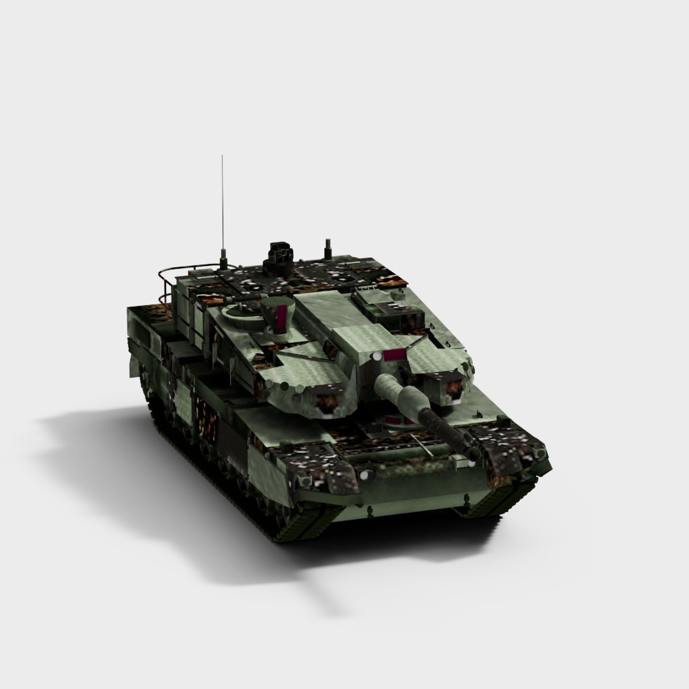 Low-Poly Battle Tank 3D model