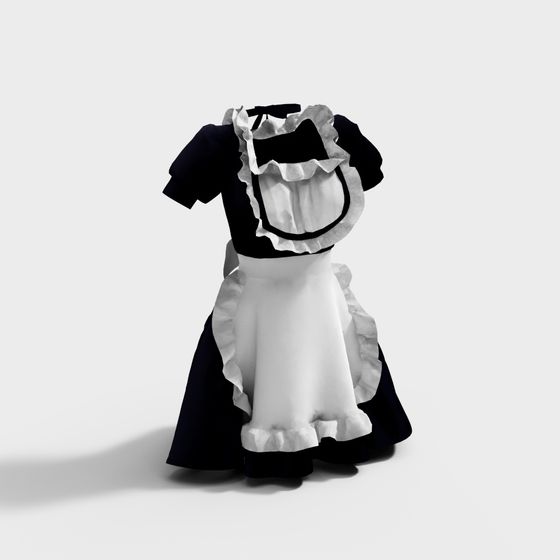 Classic Maid Costume Low-Poly 3D model