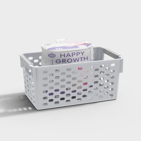 Stylish Storage Basket 3D model for Modern Spaces