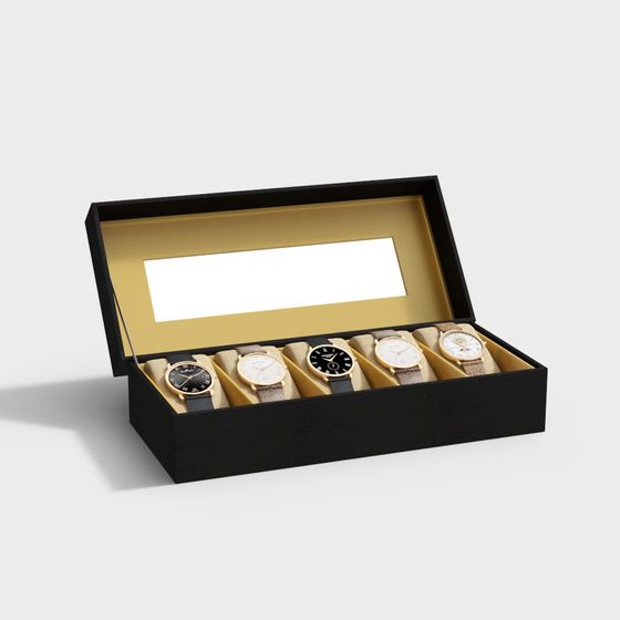 Elegant Watch Collection Box 3D model