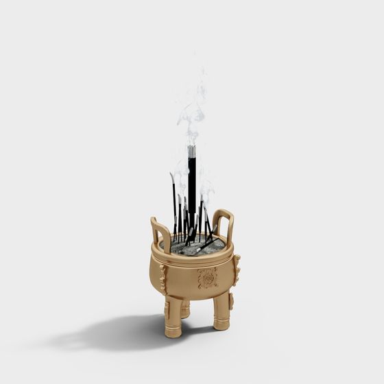 Elegant Incense Burner 3D model