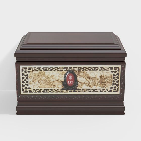Exquisite Chinese Wooden Box 3D model