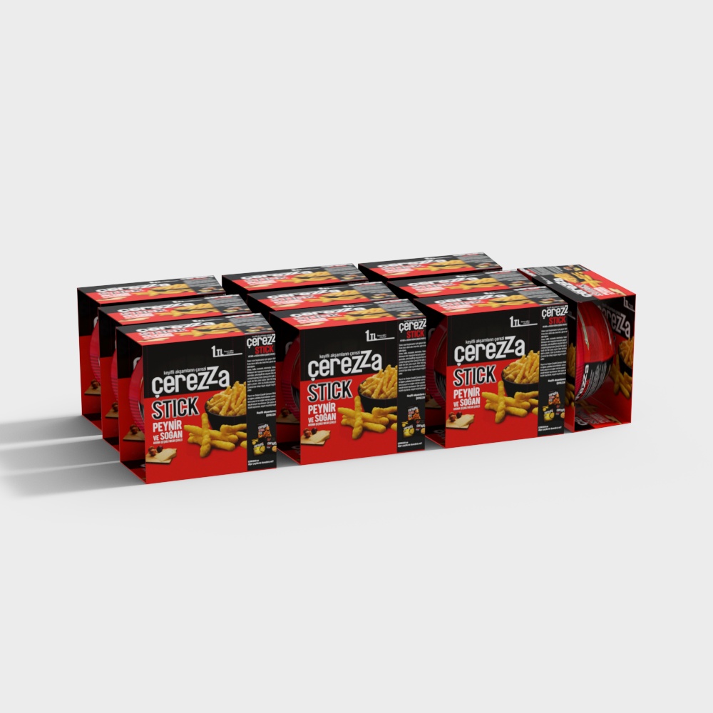 Cerezza Stick 3D model Packaging Box