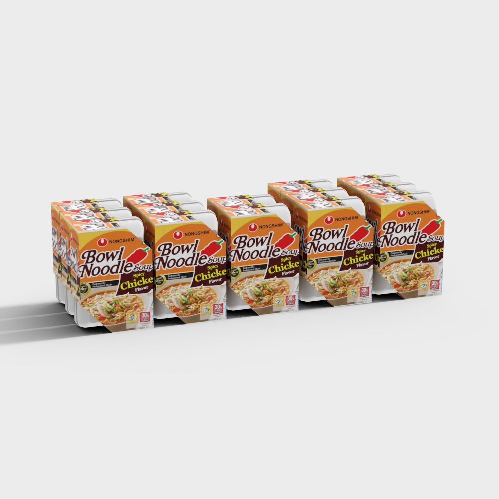 Realistic Noodle Soup Instant Noodle Box 3D model