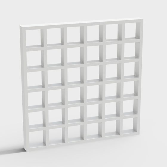 Stylish Low-Poly Grid Bookshelf 3D model