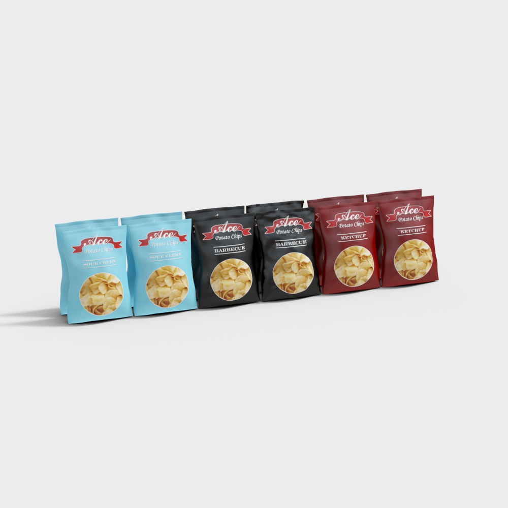 Ace Potato Chips Packaging 3D model