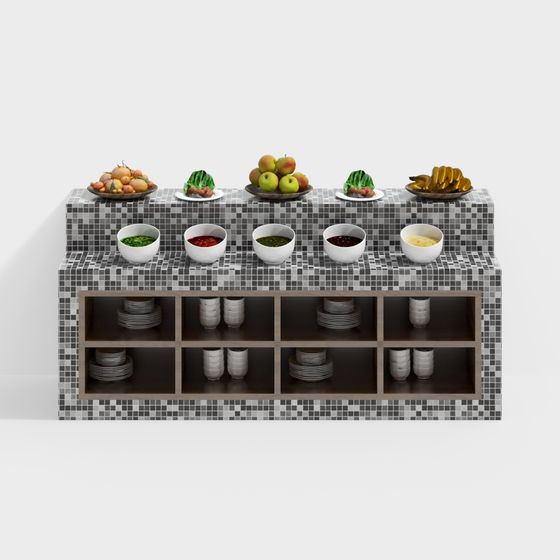 Mosaic Buffet 3D Model for Stylish Home Design