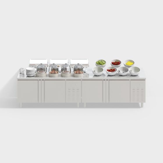Modern Minimalist Buffet Table 3D model