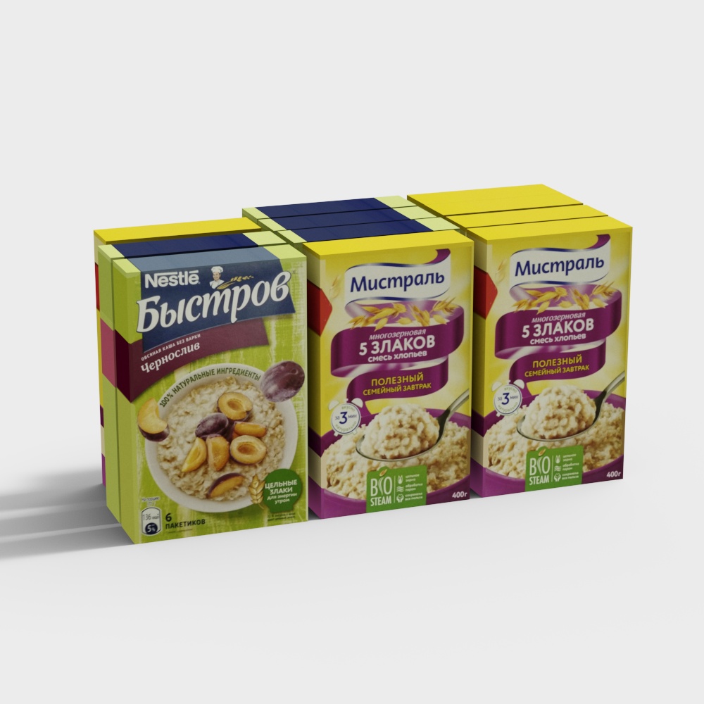 Stunning Breakfast Cereal Packaging 3D model