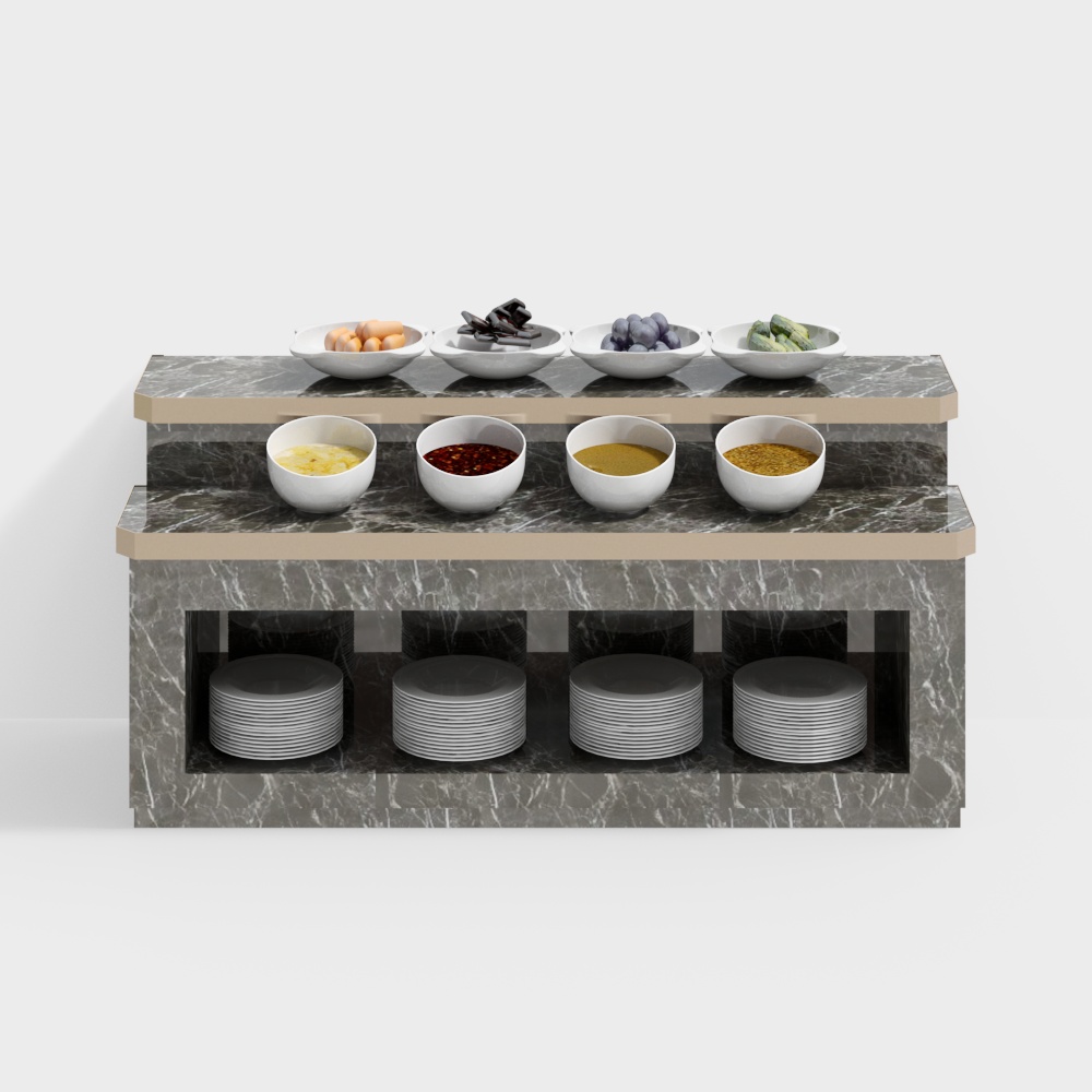 Modern buffet condiment table