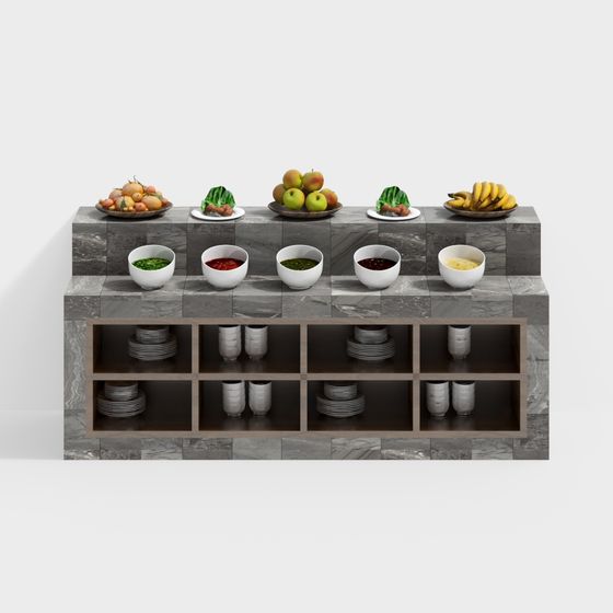 Urban Kitchen Display Cabinet 3D model