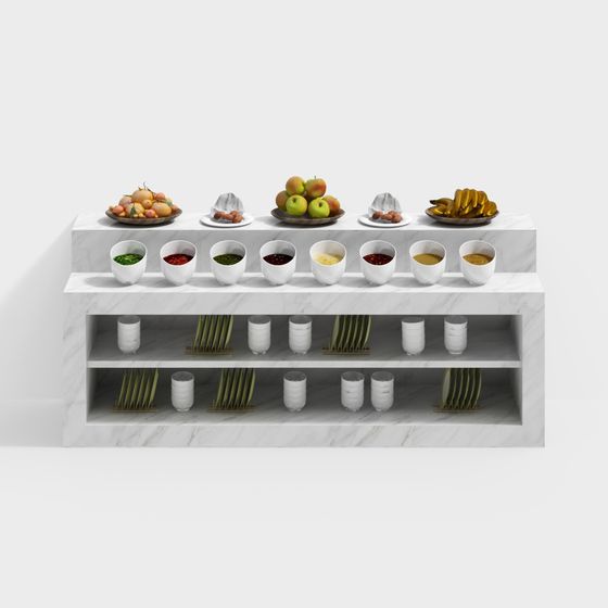 Elegant Marble Display Shelf 3D model for Creative Spaces