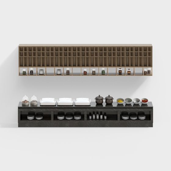 Modern Kitchen Display Rack 3D model