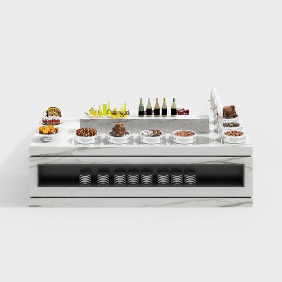 Luxury Buffet Table 3D model