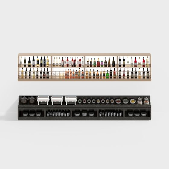 Elegant Bar Counter 3D Model for Sophisticated Interiors