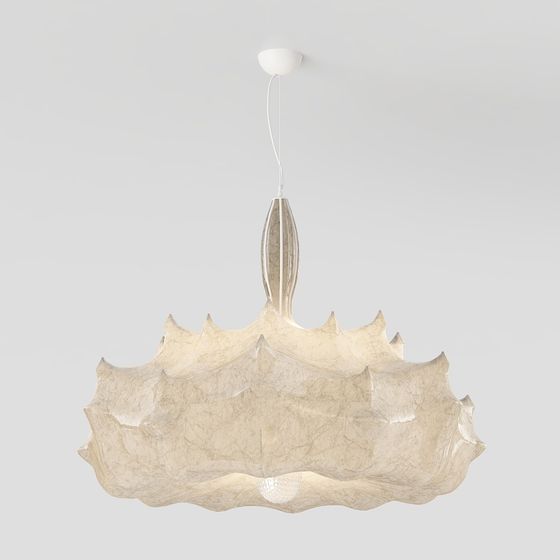 Elegant Low-Polygon Shell-Inspired Chandelier 3D model