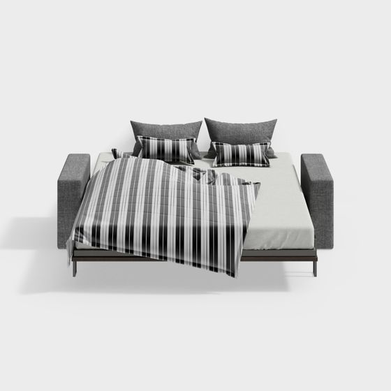 Stylish Minimalist Bed 3D model