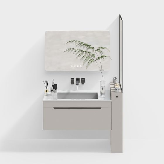 Contemporary Bathroom Cabinet 3D model for Stylish Interiors