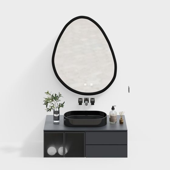Elegant Modern Bathroom Cabinet 3D model