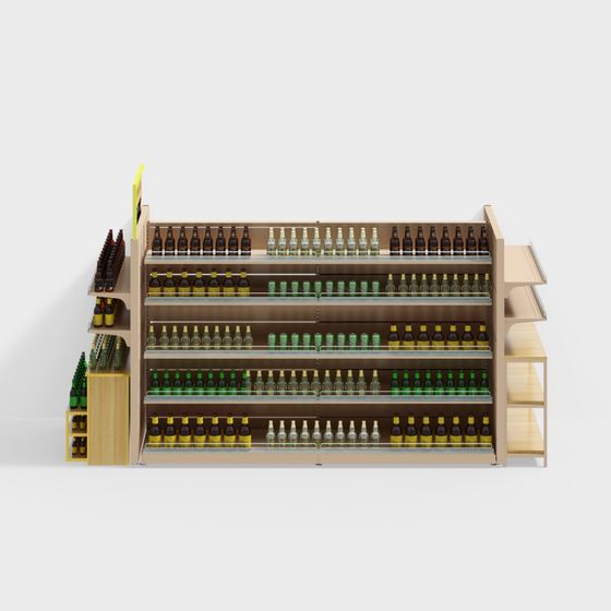 Surreal Low-Poly Wine Rack 3D model