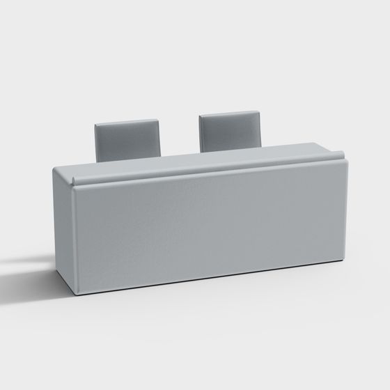 Cozy Gray Sofa 3D Model for Versatile Spaces