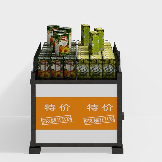 Vibrant Juice Promotion Display Stand 3D model
