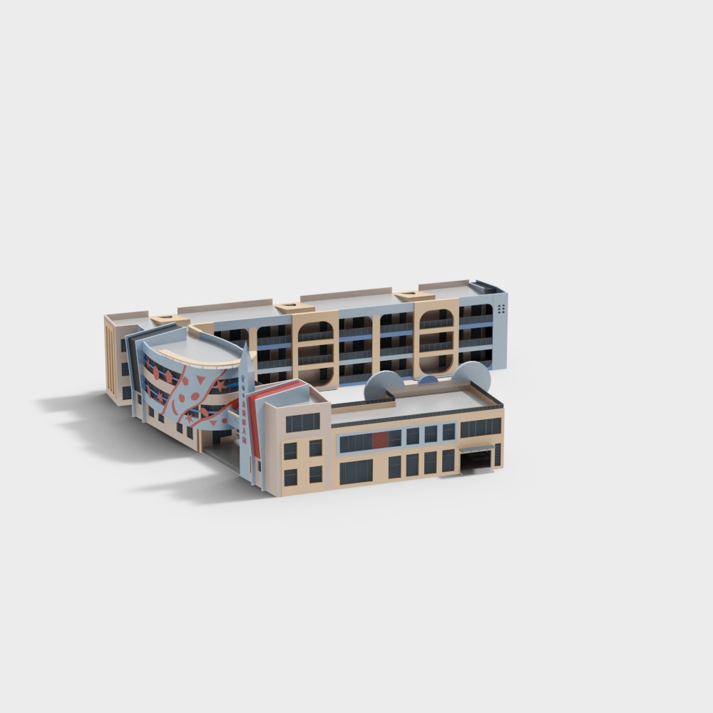 Traditional large kindergarten in public space