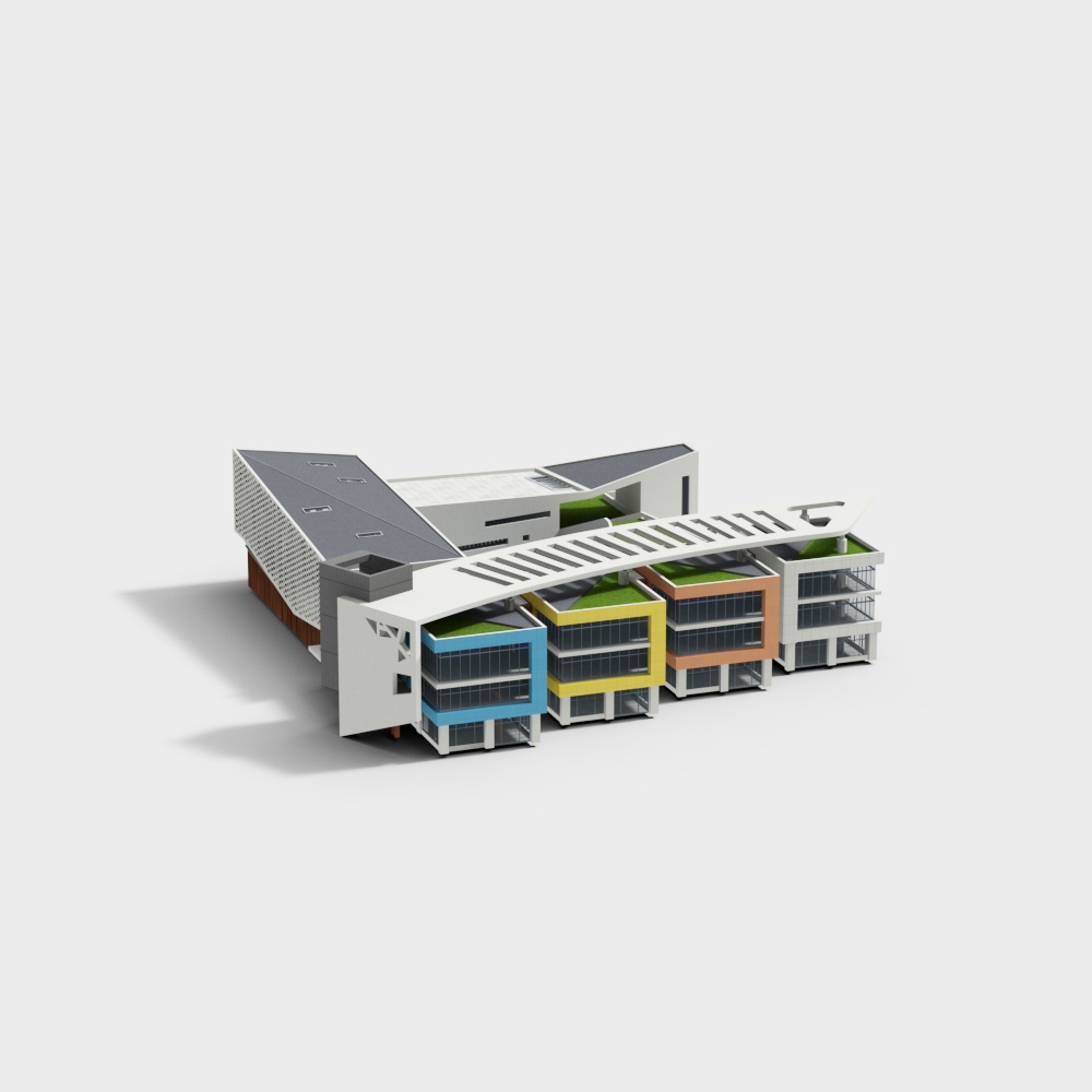 Urban Oasis 3D model - Low Poly Architectural Design